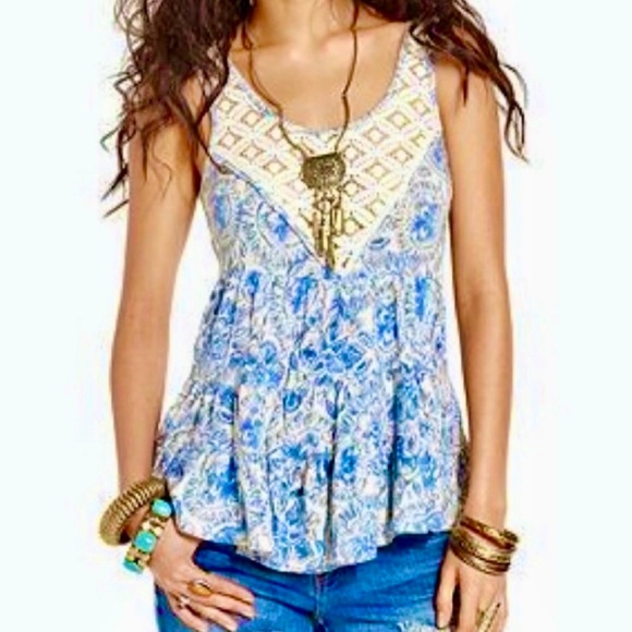 πΊπHPππΊ Free People Dorothy Babydoll Lace Top - Picture 1 of 11